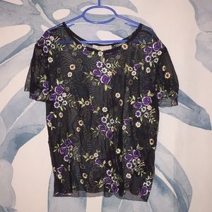 Floral Mesh Short sleeved shirt